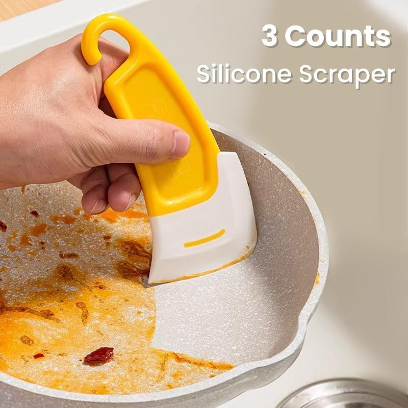 3 Counts Heat Resistant Silicone Scraper,3D Printer Silicone Scraper,Remove Food Rubber Spatula Tools for Cleaning/Mixing/Baking/Cooking，Non Stick Kitchen Scraper for Removing Oil